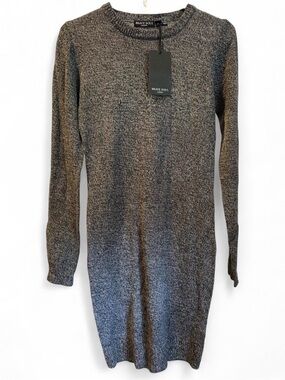 Brave Soul Gray Long Sleeve Knit Dress